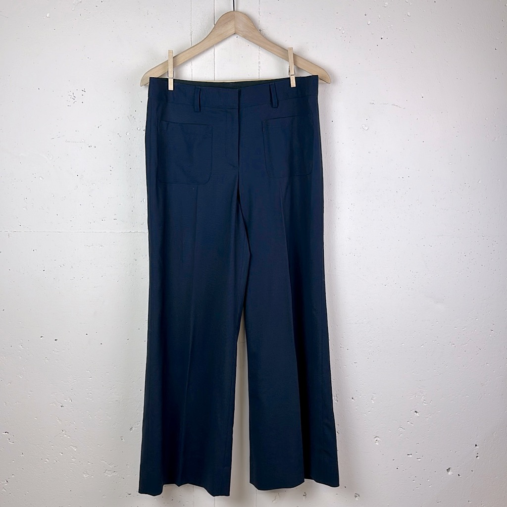 Theory Livdale Virgin Wool Wide Leg Pant